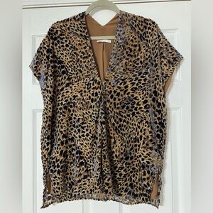 Velvet Leopard Print Women's Top